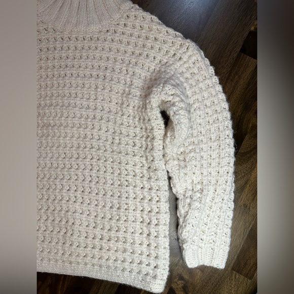 SKYE’S THE LIMIT WOMENS CHUNKY OPEN KNIT MOCK TURTLENECK WHITE/CREAM SWEATER XL - Picture 6 of 10